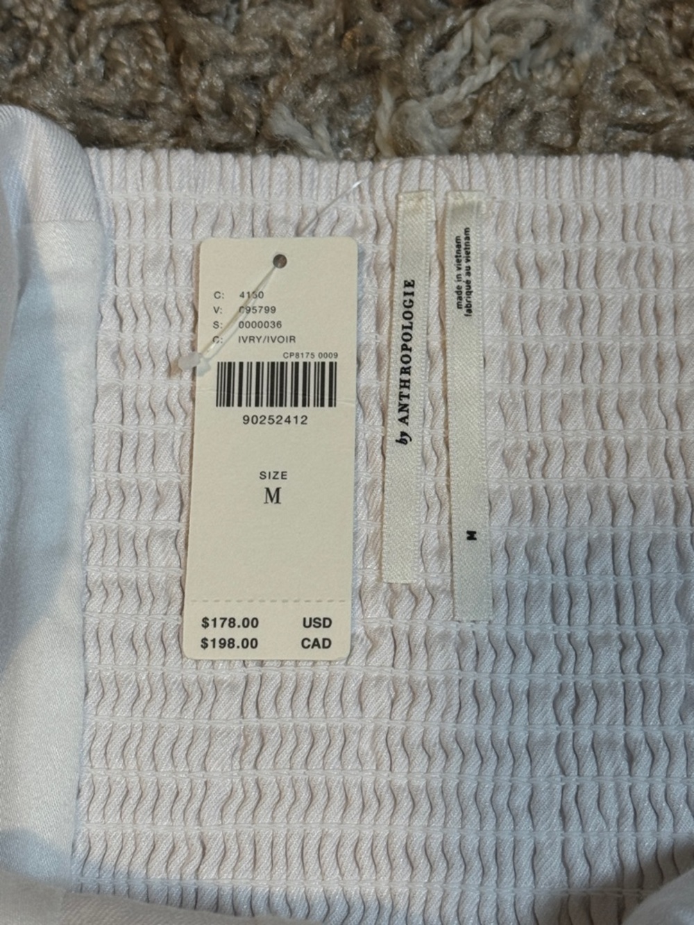 NWT By Anthropologie Sleeveless Linen Midi Dress Ivory size Medium - Picture 7 of 12
